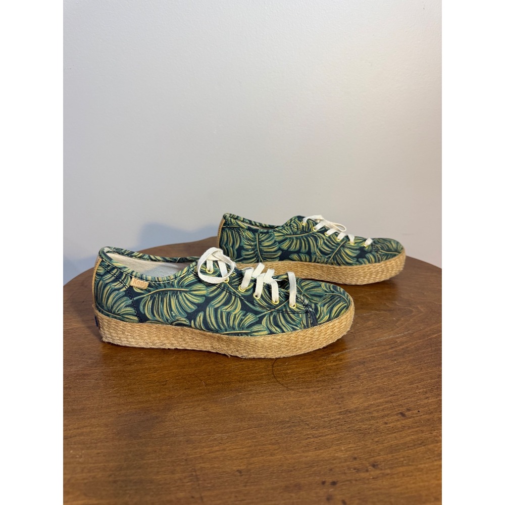 Keds Rifle Paper Co Tropical Leaf Espadrille Sneakers‎ Women's Size 7.5
